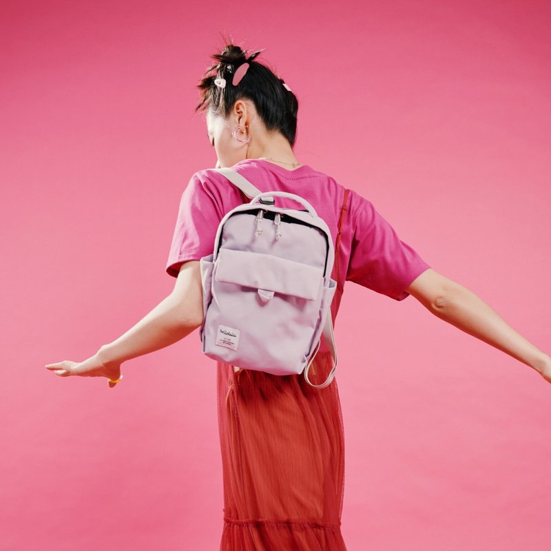 CARTER系列 | 方形迷你後背雙肩包S號 CARTER JR. ECO 肥皂紫 - 後背包/背包/書包 - 環保材質 紫色