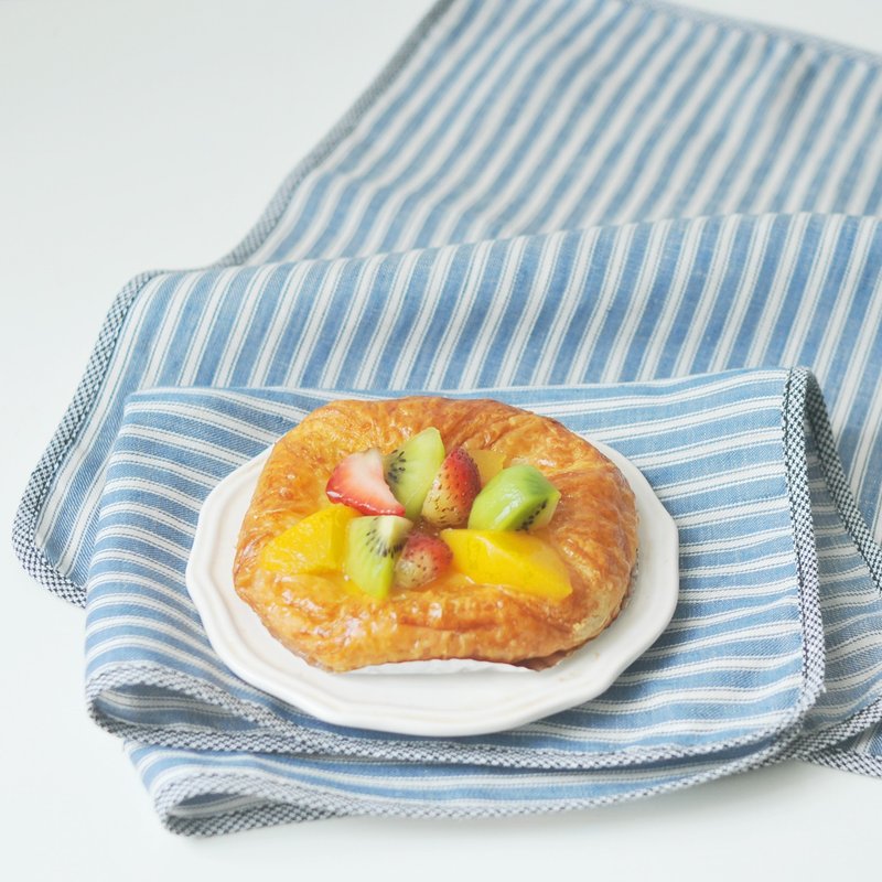 Linen Stripe Placemat (Free! Linen Apron) - 桌布/桌巾/餐墊 - 棉．麻 藍色