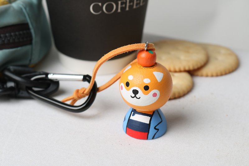 Shiba Inu wooden Keychain - 裝飾/擺設  - 木頭 橘色