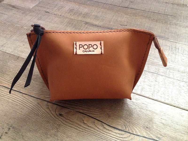 POPO│ Collection │ cattle leather. Storage bag │ - Toiletry Bags & Pouches - Genuine Leather Brown