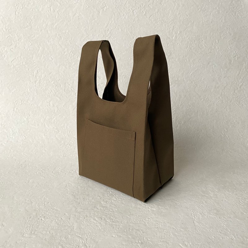 Eco bag - กระเป๋าถือ - ผ้าฝ้าย/ผ้าลินิน สีนำ้ตาล