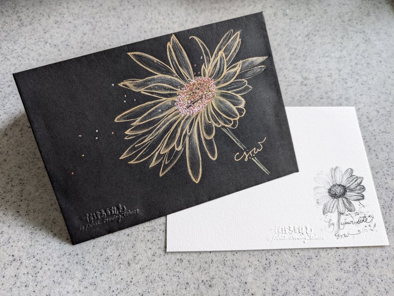 Little Daisy European-style envelope/Hand-painted and non-hot stamping printed/Comes with 1 universal card of the same flower - ซองจดหมาย - กระดาษ 