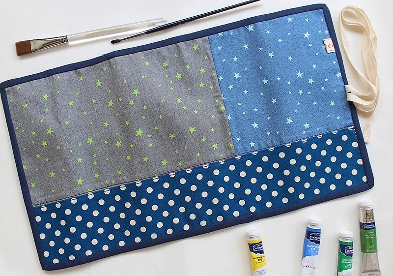 Videos with star pattern stitching bag / pouch Pencil tool was piping Volume Chemicals ー su Drawing tool ERI - กล่องดินสอ/ถุงดินสอ - ผ้าฝ้าย/ผ้าลินิน 