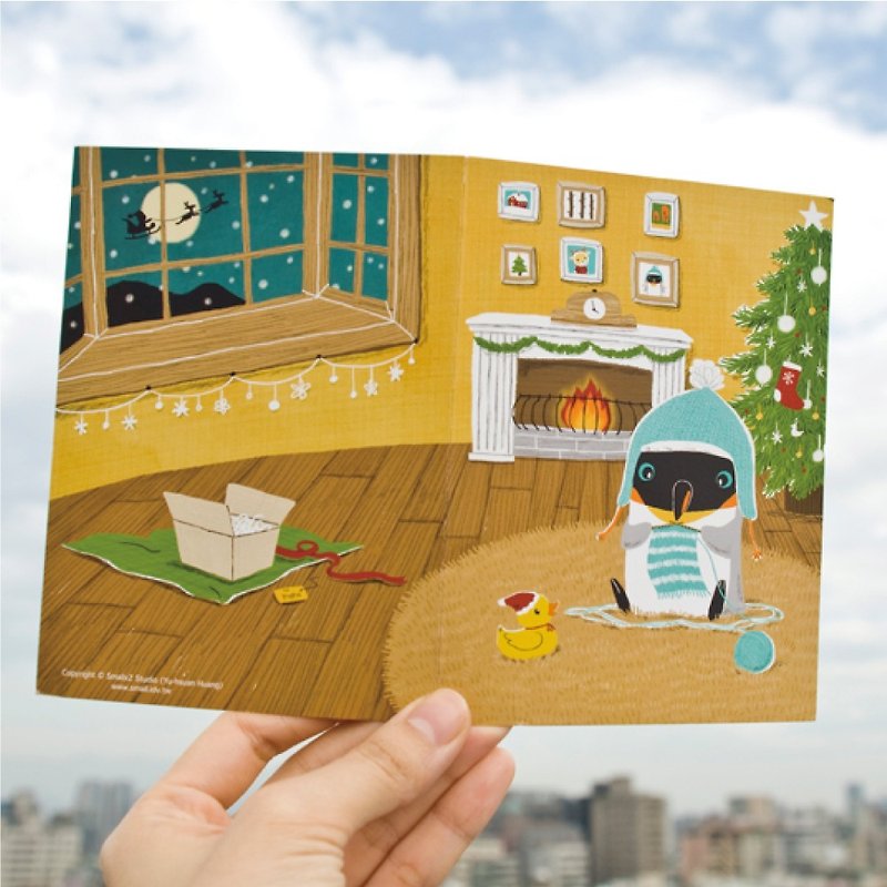 聖誕卡片 : 聖誕夜(企鵝) - 卡片/明信片 - 紙 橘色