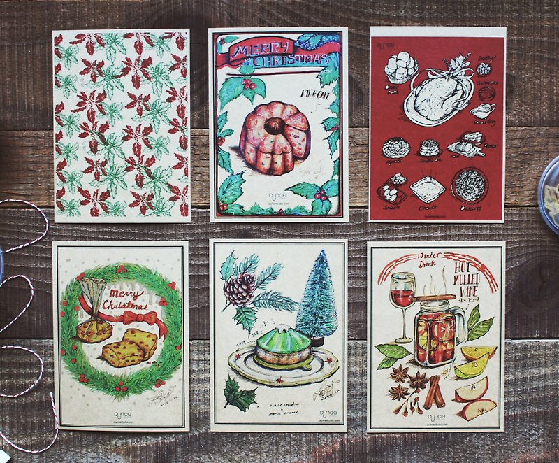 Christmas postcards set - การ์ด/โปสการ์ด - กระดาษ 