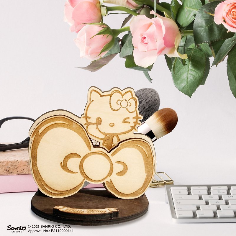 木頭 其他 - Hello Kitty / Sanrio－蝴蝶結凱蒂手機架+置物盒(可加購刻字)
