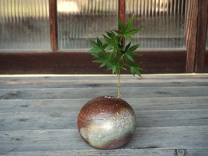 Bizen to put in one wheel 【Tama · Large】 _h2-042 - Plants - Pottery Brown