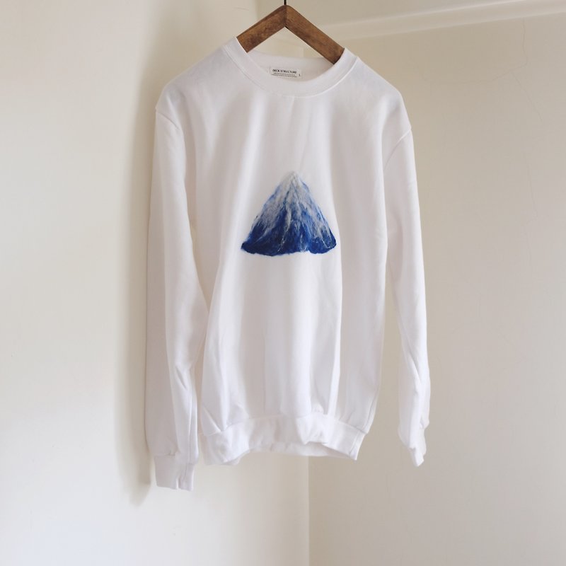 Mount Fuji Wool Felt University T - Unisex Hoodies & T-Shirts - Cotton & Hemp White