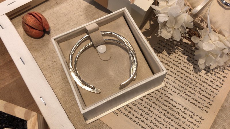 C-shaped twist sterling silver bracelet/zero foundation/two-person experience plan - งานโลหะ/เครื่องประดับ - เงิน 