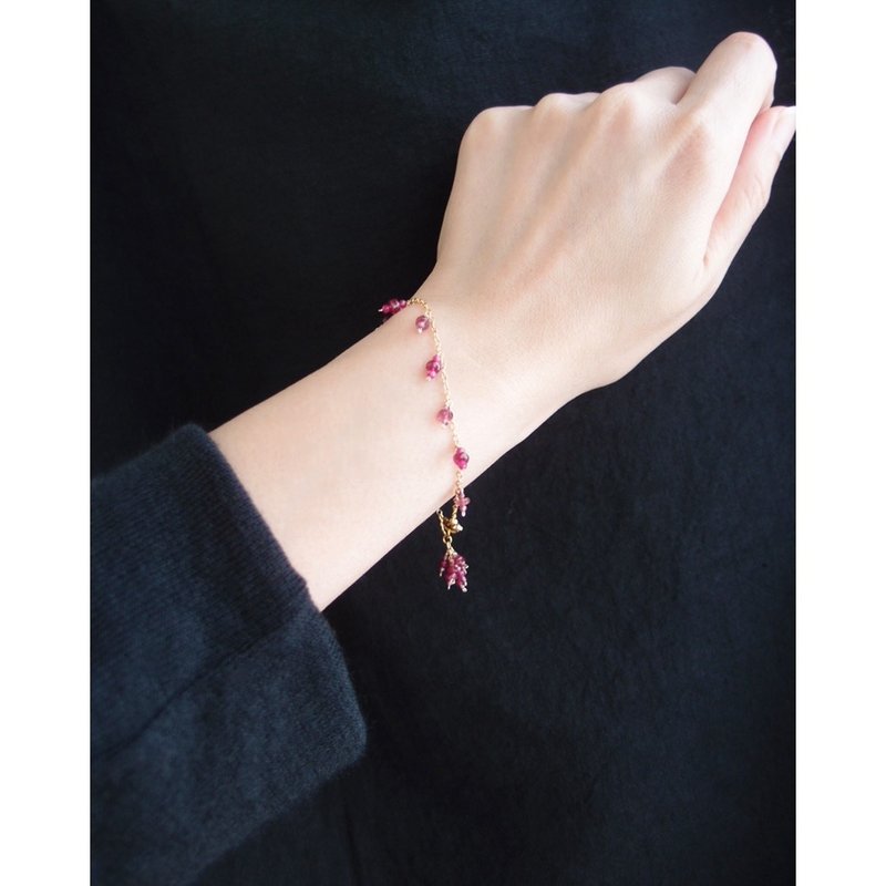 【K14gf】Ruby × Rubellite Bracelet ルビー×ルベライト ブレスレット - 手鍊/手環 - 寶石 粉紅色