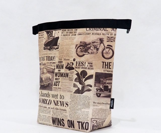 Lunch Bag / Newspaper Design Thermal Washable Paper Bag - Shop Craftbag  Thailand Lunch Boxes - Pinkoi