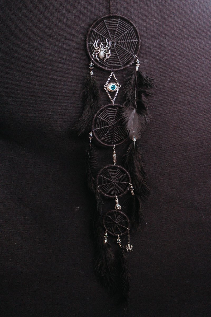 純手工捕夢網 Handmade Dreamcatcher－【萬聖節蜘蛛網】 - 擺飾/家飾品 - 其他材質 黑色