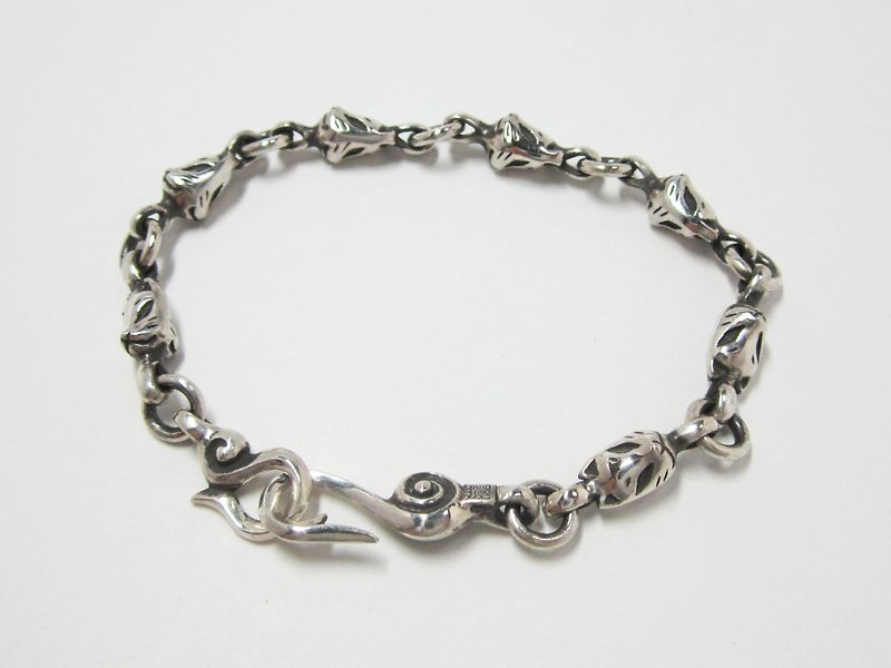 Fox face CHAIN BRACELET - Bracelets - Other Metals Silver