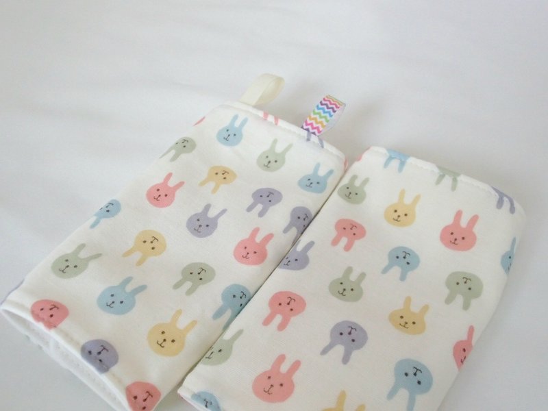 DROOL PADS, 口巾布, Ergo, Baby Carrier, Colorful Bunny, Japanese Double Gauze - 其他 - 棉．麻 白色