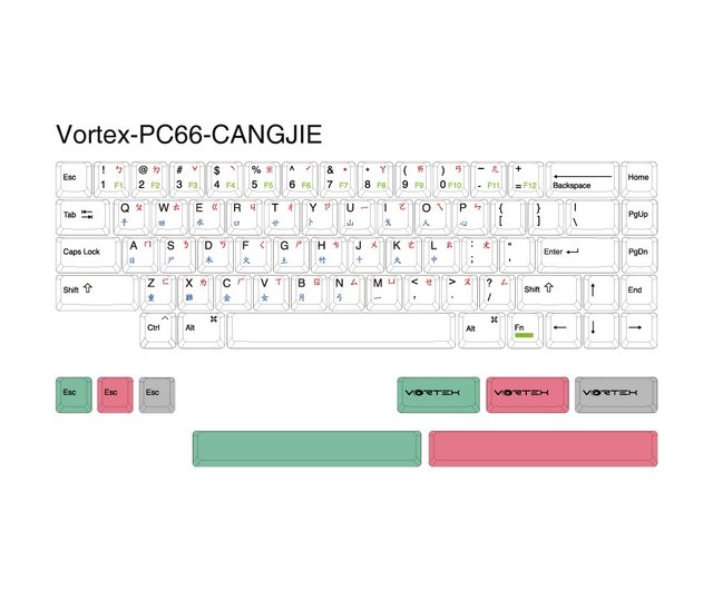 Vortex】PC66 (66 キー) 65% レトロ オフホワイトワイヤレス 3