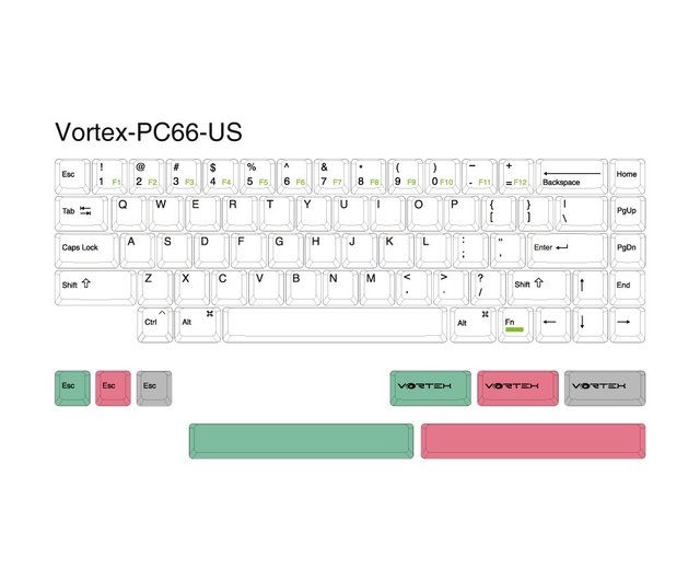 Vortex】PC66 (66 キー) 65% レトロ オフホワイトワイヤレス 3