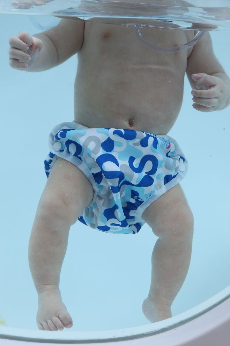 S1 Swimava Dark Blue Camouflage Baby Swimming Diaper - L - อื่นๆ - วัสดุอื่นๆ หลากหลายสี