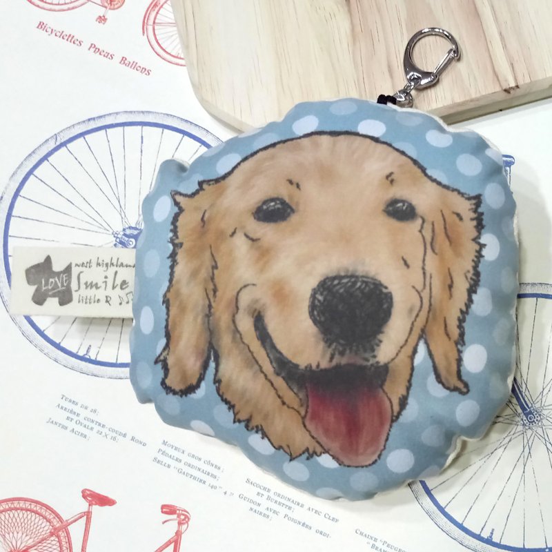 黃金獵犬~布料吊飾~啾啾叫~鑰匙圈狗玩具 - 鑰匙圈/鑰匙包 - 聚酯纖維 