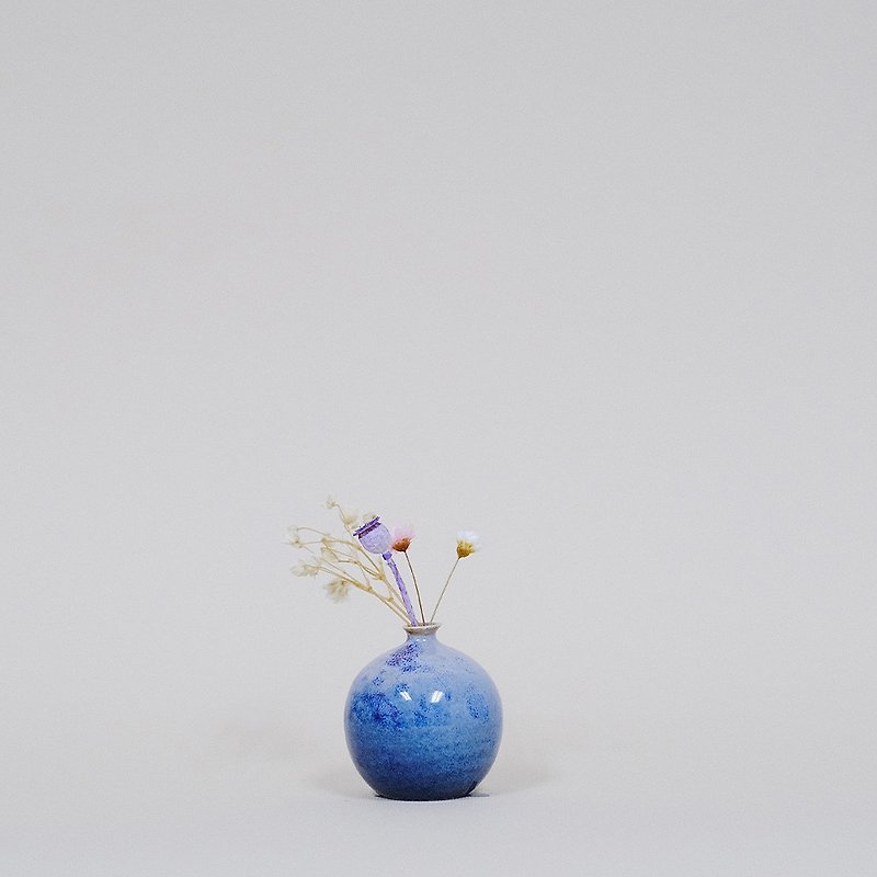 手作りセラミックミニ花瓶 - Galaxy Glaze - 観葉植物 - 陶器 ホワイト