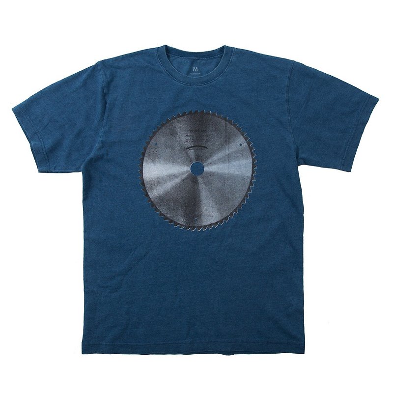 丸ノコの刃　デザインTシャツ　ユニセックスS〜XLサイズ　Tcollector - Tシャツ - コットン・麻 ブルー