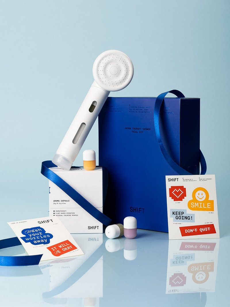 SHIFT除氯淨水專家香氛膠囊蓮蓬頭居家SPA組 沐浴禮盒 - 浴室用品 - 塑膠 白色