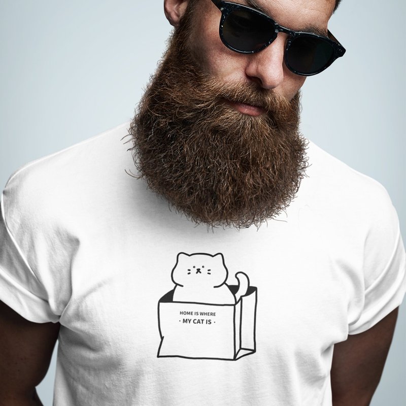 MY CAT IS unisex White t shirt - Men's T-Shirts & Tops - Cotton & Hemp White