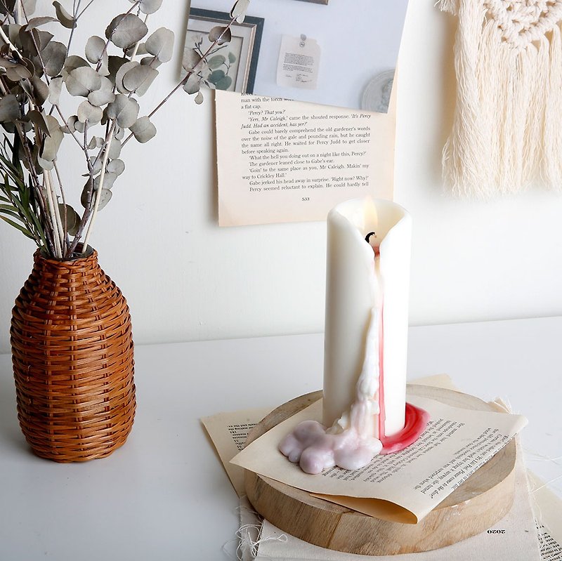 【禮物】天然大豆蠟手工秘密蠟燭 200g 交換禮物 快速出貨 - 香氛蠟燭/燭台 - 蠟 白色