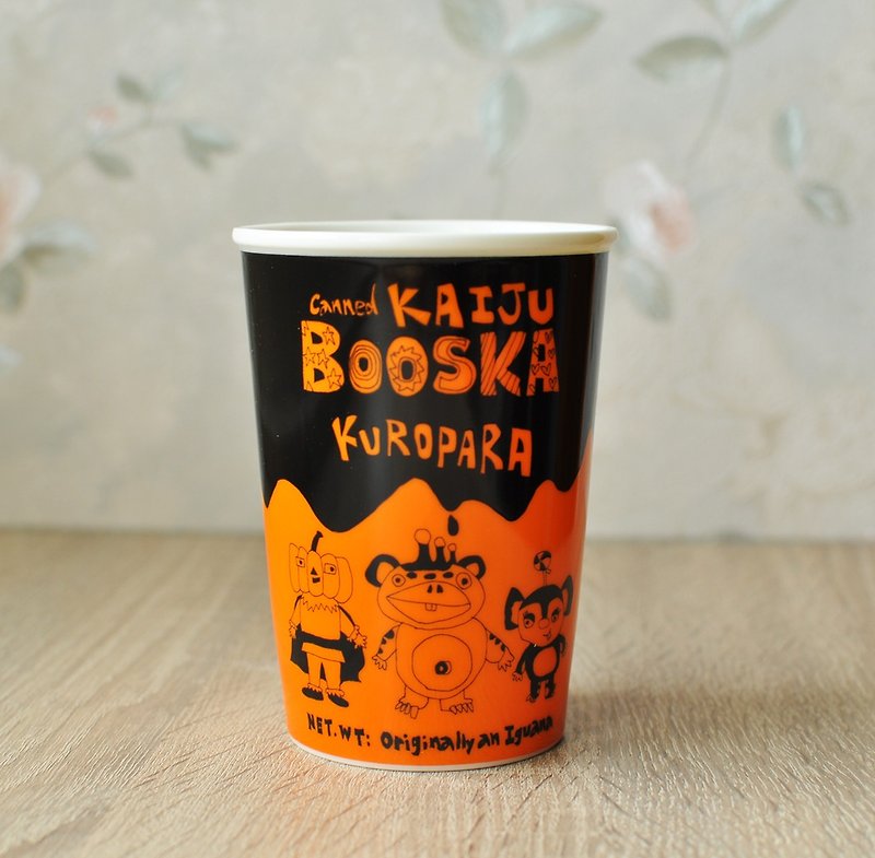 [Japan SDL] Japanese Superman BOOSKA Boscard Monster Pattern Ceramic Cup / accompanying cup - Cups - Porcelain Orange