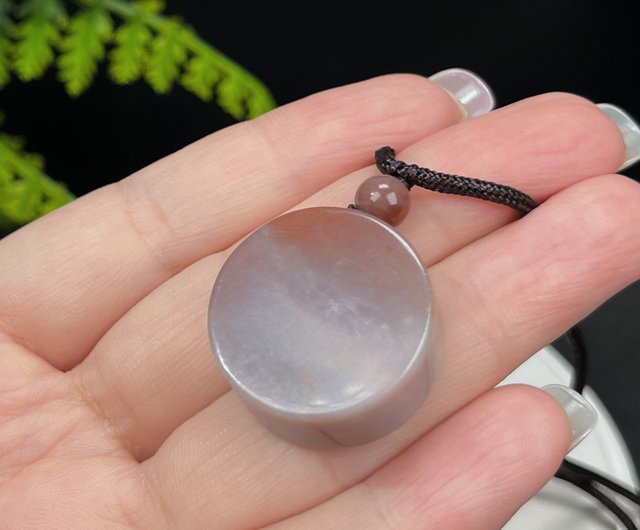 天然あんこピンク珊瑚翡翠ペンダント、氷翡翠太円ブランド光沢菊石