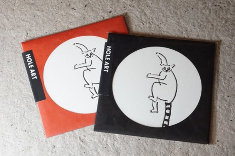 HOLE ART Monkey -RED- - Cards & Postcards - Paper 