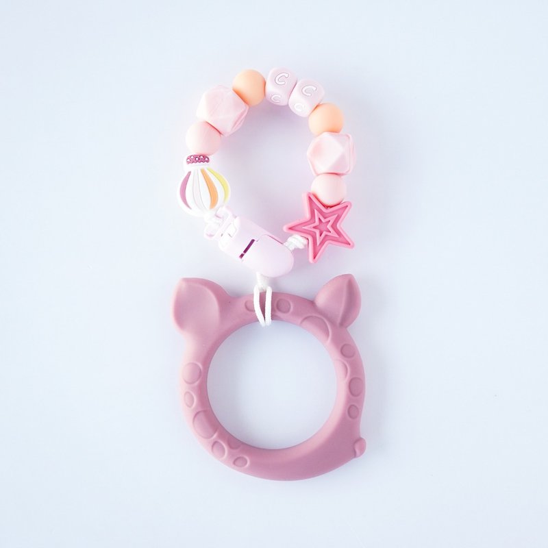 10cc hot air balloon star coral red Bambi teether/customized pacifier chain - ของเล่นเด็ก - วัสดุอื่นๆ หลากหลายสี