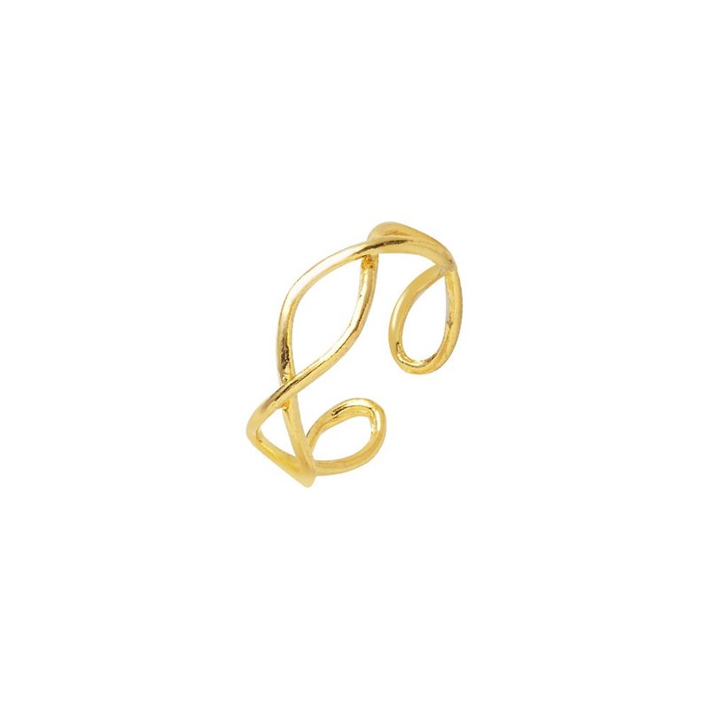 Treasure Chest Gold Jewelry 9999 Gold Pure Gold Ring Cross Ring Korean Style Fashion - แหวนทั่วไป - ทอง 24 เค สีทอง