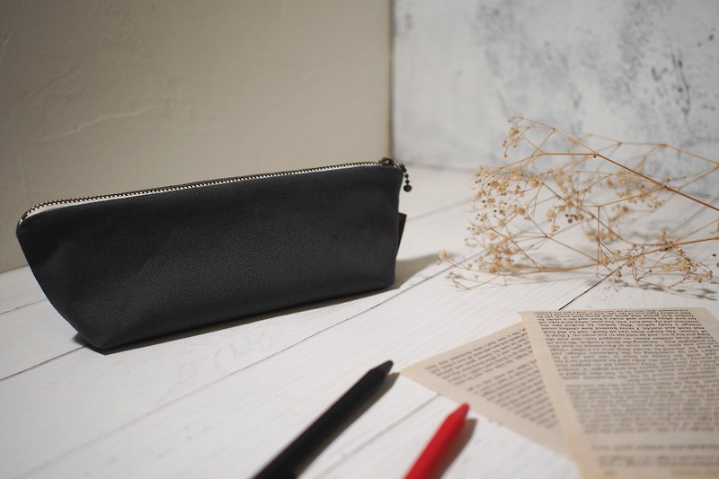 Daily series pencil case/pencil case/limited handmade bag/wallaby/in stock - Pencil Cases - Cotton & Hemp Gray