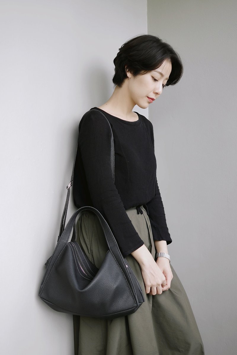 Milly crossbody bag / Shoulder bag - Black - Messenger Bags & Sling Bags - Genuine Leather Black