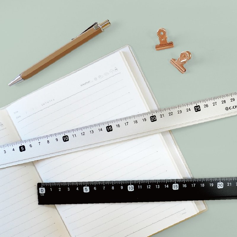 Simple Life Series CR-148 30cm Large Character Aluminum Ruler - Other - Other Metals 