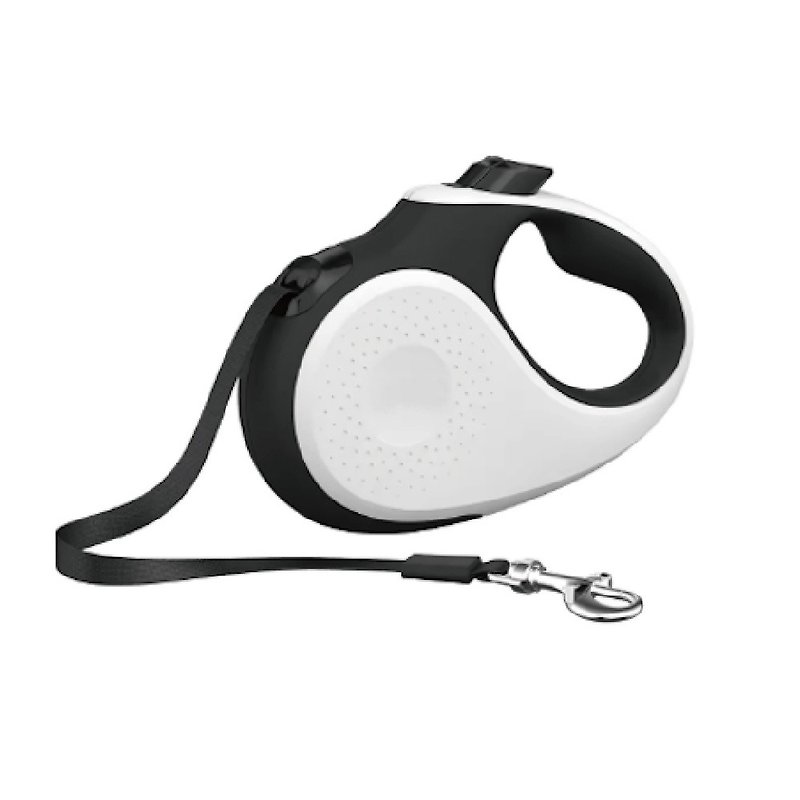 [Telescopic pet leash] Intuitive button - ปลอกคอ - พลาสติก ขาว