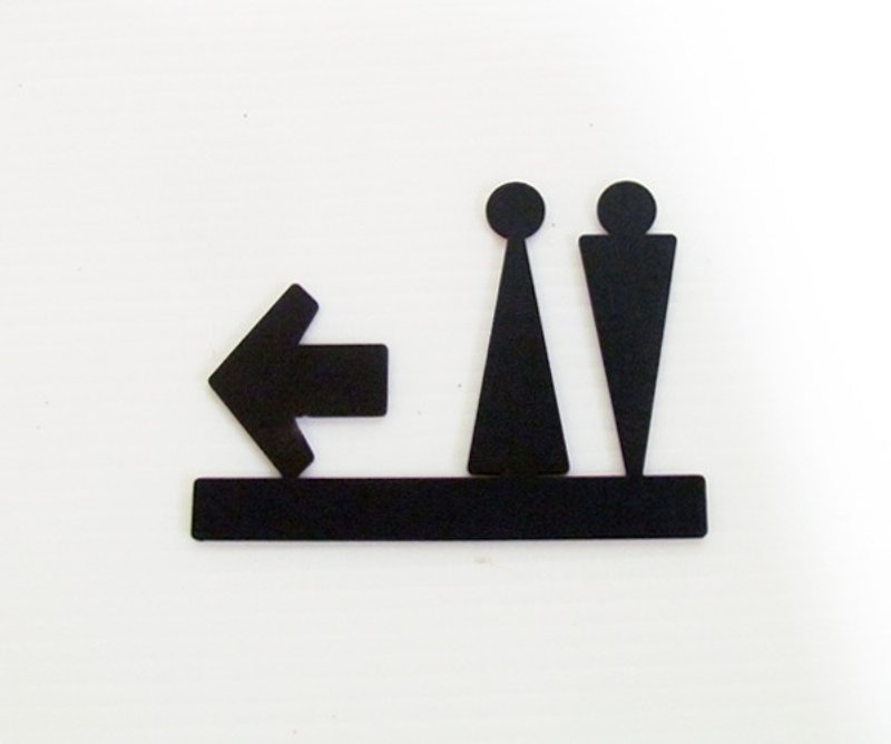 ＊Free drilling ＊304 Stainless Steel toilet direction arrow, dressing room list, toilet tag, toilet sign; sign, toilet arrow - Wall Décor - Paper Black