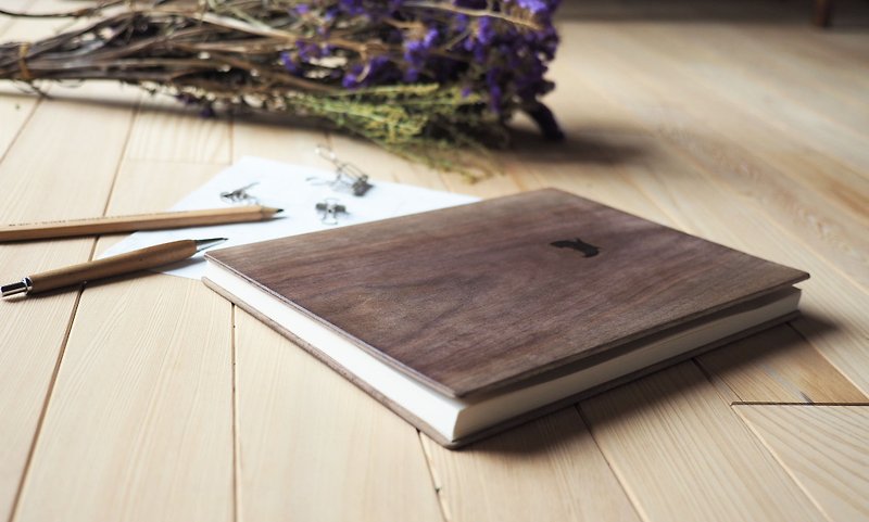 Notebook / Walnut Solid Wood Sketch Book / Thief Cat - Notebooks & Journals - Wood Brown