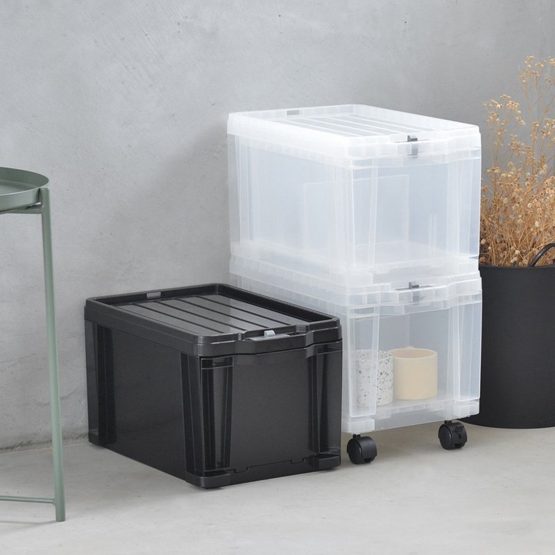 日本JEJ ASTAGE 日製安全鎖扣式抽屜收納箱(附輪&隔片)-13L-3入 - 居家收納/收納盒/儲物盒 - 塑膠 黑色