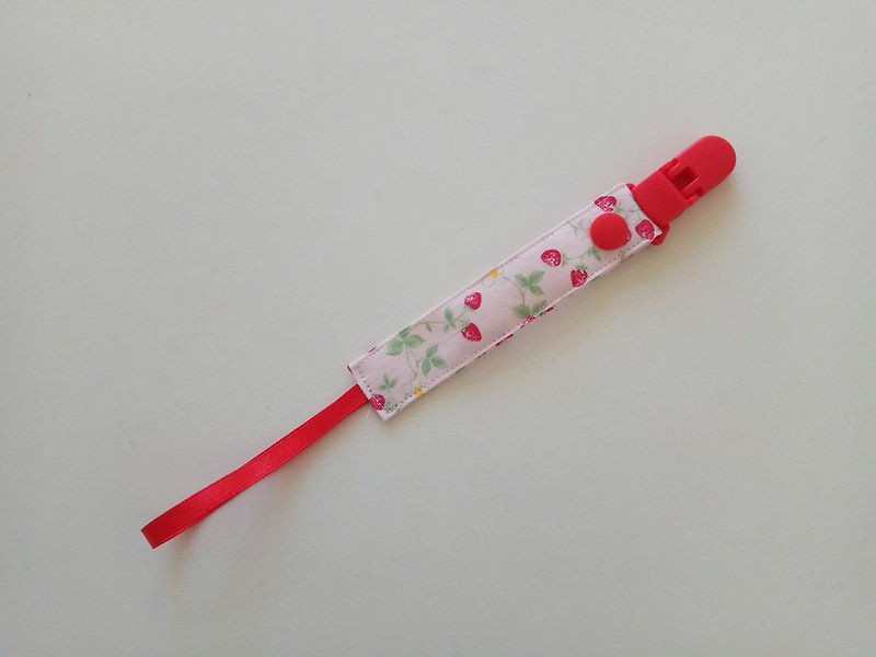 Strawberry flower moon gift ribbon pacifier chain nipple clip - Other - Cotton & Hemp Multicolor