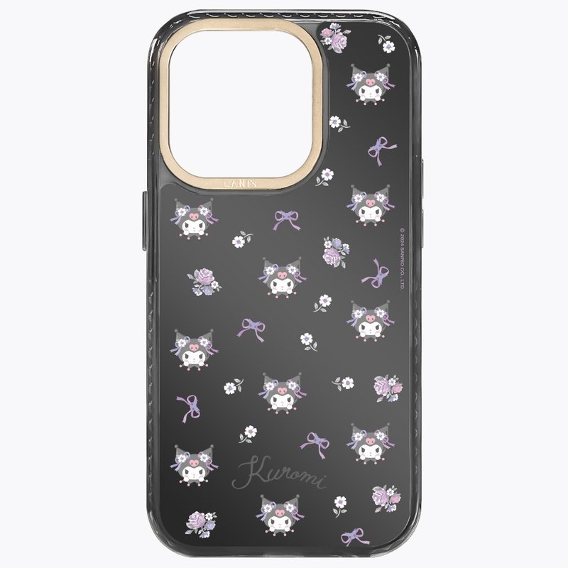 酷洛米 鏡面小花 磁吸版黑框 iPhone 16 15 14 13 Pro Max 防摔殼 - 手機殼/手機套 - 環保材質 黑色
