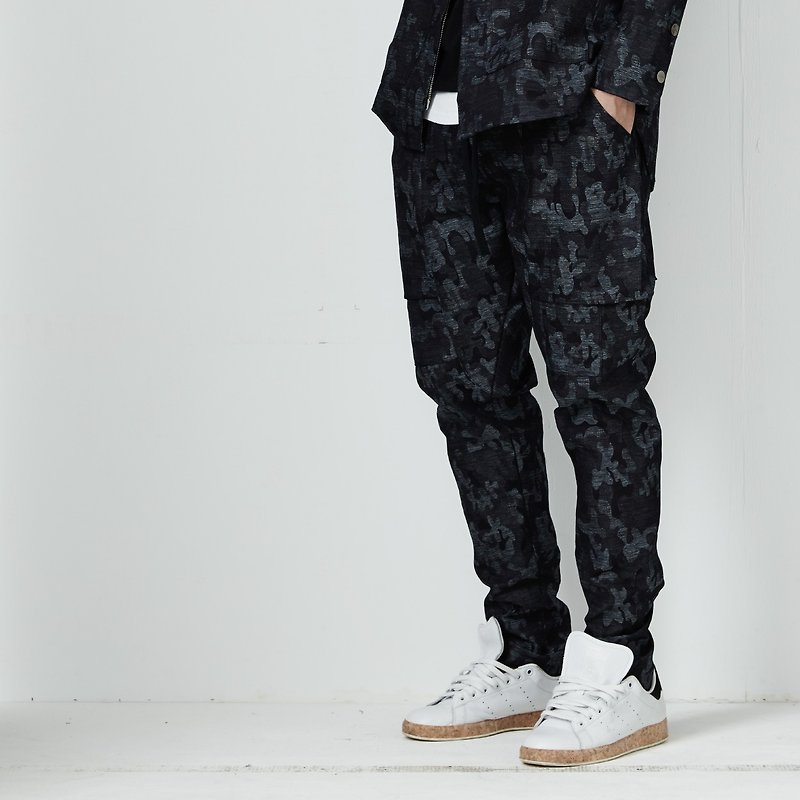 DYCTEAM - Camouflage Pattern Pants | 單寧迷彩低檔褲 | 僅剩M - 工裝褲/長褲/牛仔褲 - 其他材質 藍色