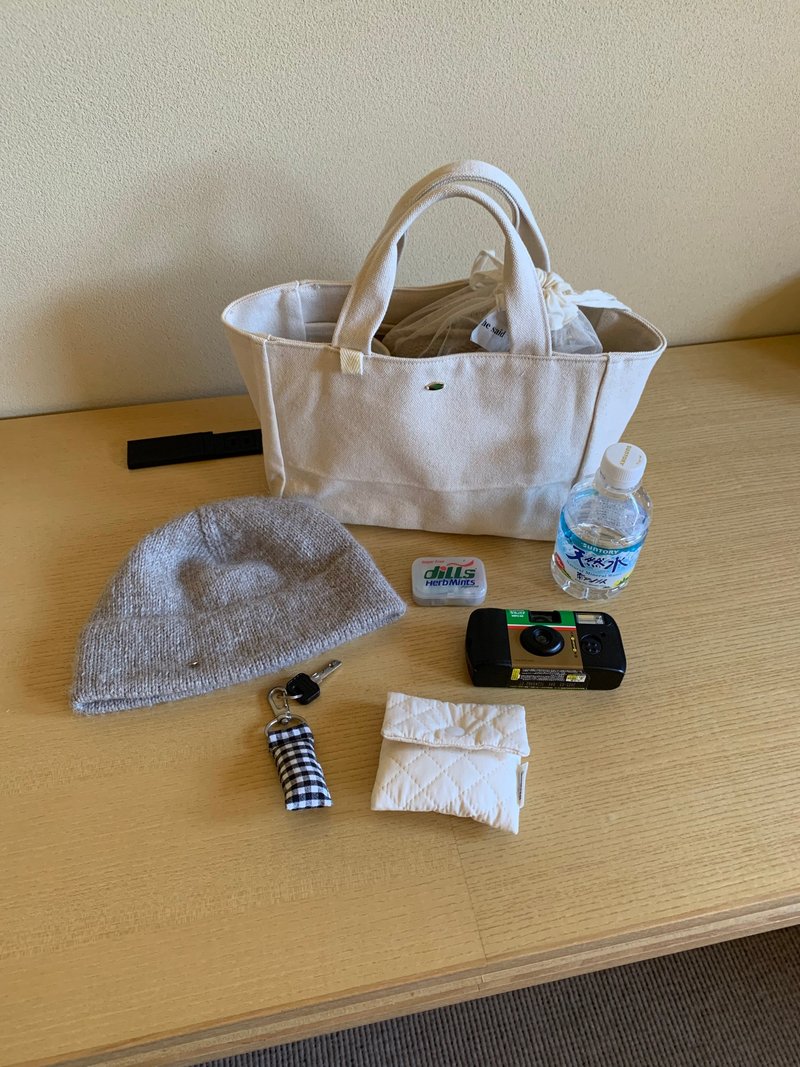 (Kinari) wide canvas tote bag / wide canvas tote bag - Handbags & Totes - Cotton & Hemp 