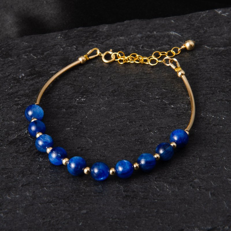 Kyanite Bracelet, 14K Gold Filled Natural Gemstone Crystal Bracelet - Bracelets - Semi-Precious Stones Blue