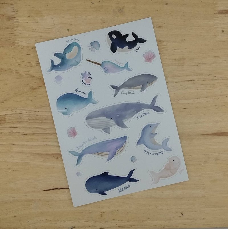 Whales Sticker - Stickers - Paper Multicolor