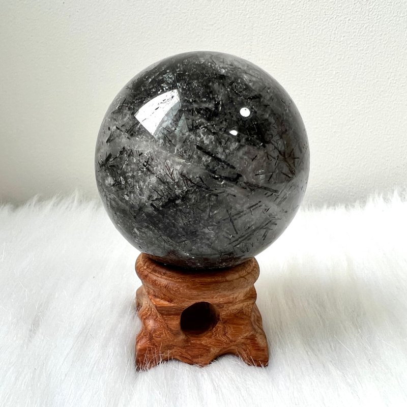 黑髮晶球 | 水晶 | 水晶球 | 水晶擺件 - 擺飾/家飾品 - 水晶 黑色