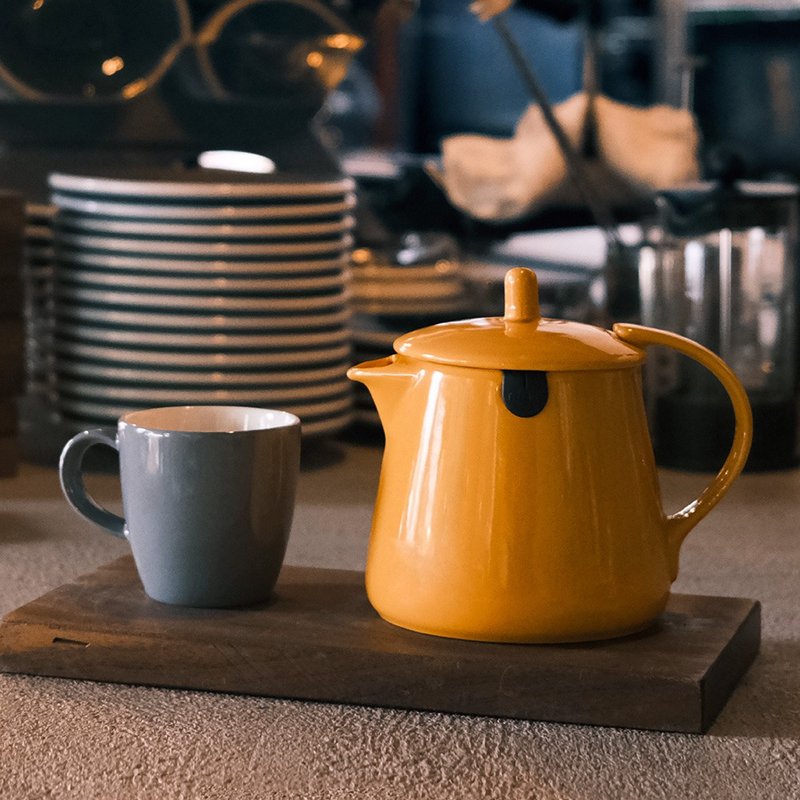 [Holiday Gift] American FORLIFE Tea Bag Pot-Yellow (Tea Bag Teapot) - Teapots & Teacups - Porcelain Orange