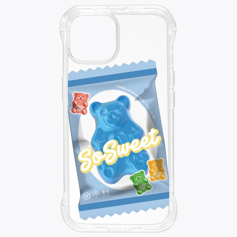 Gummy Bear Blueberry Flavor Stand Case Standard Transparent iPhone 16 15 14 13 Pro Max - เคส/ซองมือถือ - วัสดุอื่นๆ สีใส