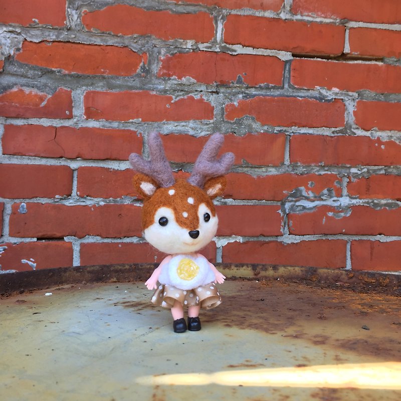 小さな鹿bambi鹿限定版の羊レドウールはパラダイスを感じた - 人形・フィギュア - ウール 