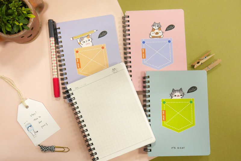 O-CAT－口袋貓 50K線圈本 - 筆記本/手帳 - 紙 多色